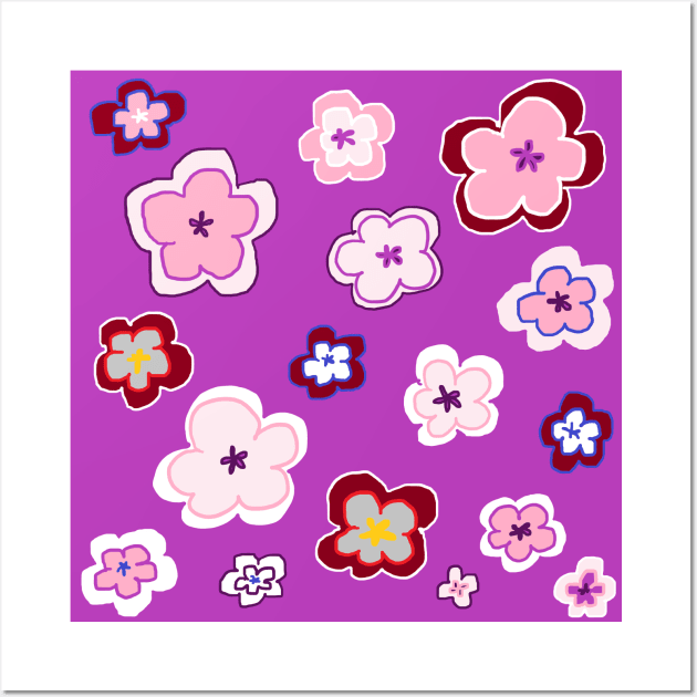 My garden full of flowers, Flower patterns Wall Art by zzzozzo